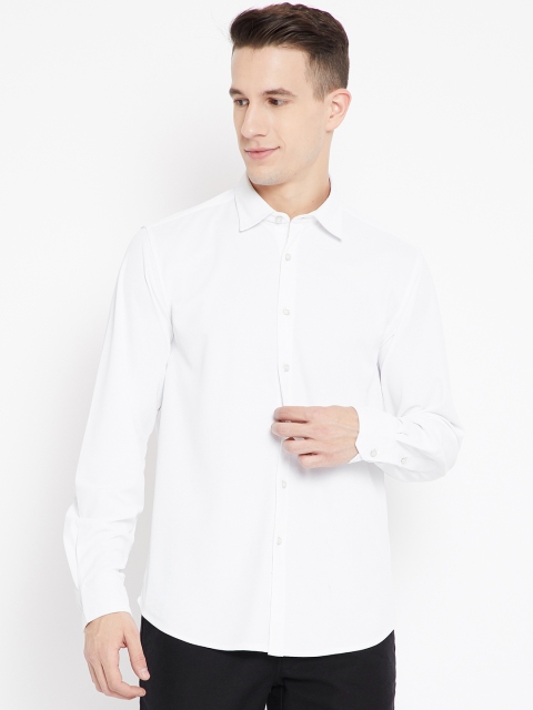

Blackberrys Men White Slim Fit Solid Casual Shirt