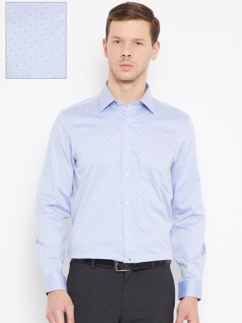 

Blackberrys Men Blue Slim Fit Self-Design Formal Shirt