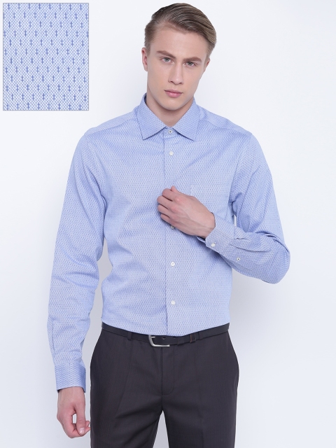 

Blackberrys Men Blue Slim Fit Self Design Formal Shirt