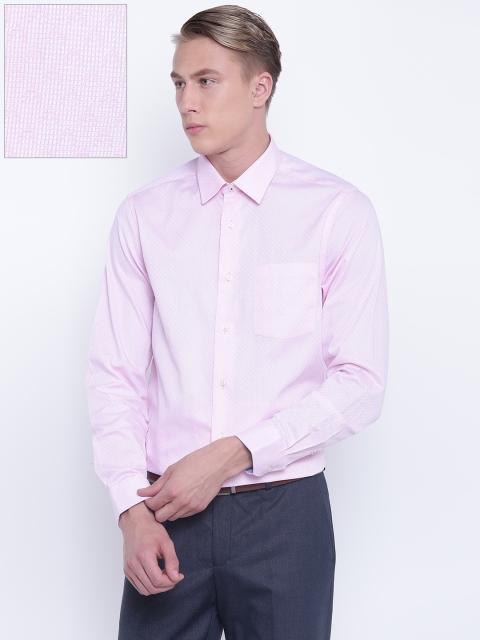 

Blackberrys Men Pink Slim Fit Self-Design Formal Shirt