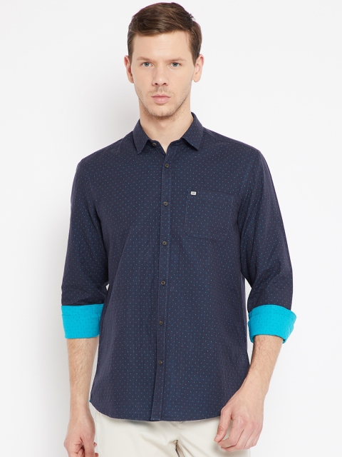 

Blackberrys Men Navy Blue Slim Fit Printed Casual Shirt