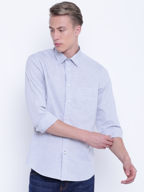 

Blackberrys Grey Slim Fit Solid Casual Shirt