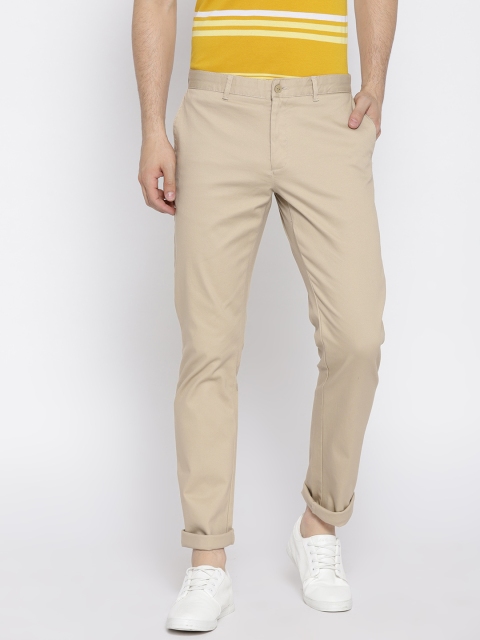 

Blackberrys Men Beige Regular Fit Solid Trousers
