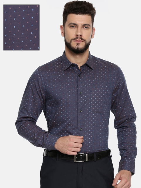 

Blackberrys Men Purple Slim Fit Printed Formal Shirt