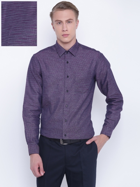 

Blackberrys Men Purple Slim Fit Self Design Formal Shirt