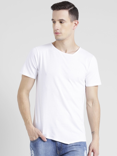 

Rigo Men White Solid Round Neck T-shirt