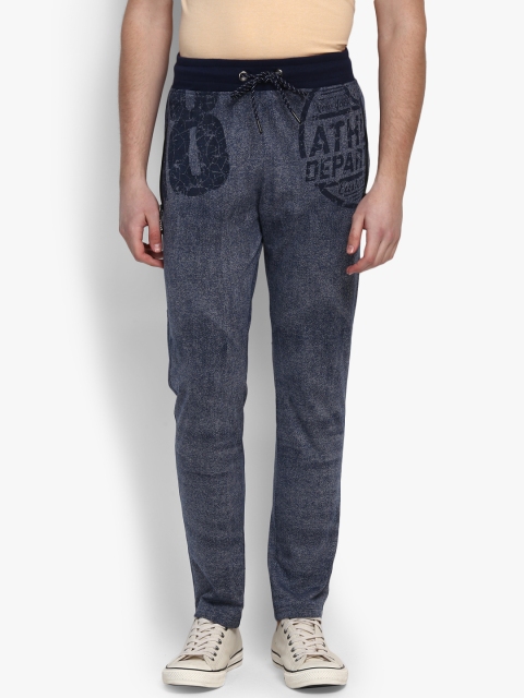 

MKH Men Blue Printed Slim Fit Track Pants