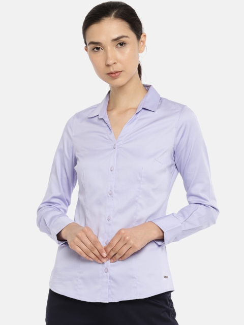 

Van Heusen Women Purple Regular Fit Solid Formal Shirt