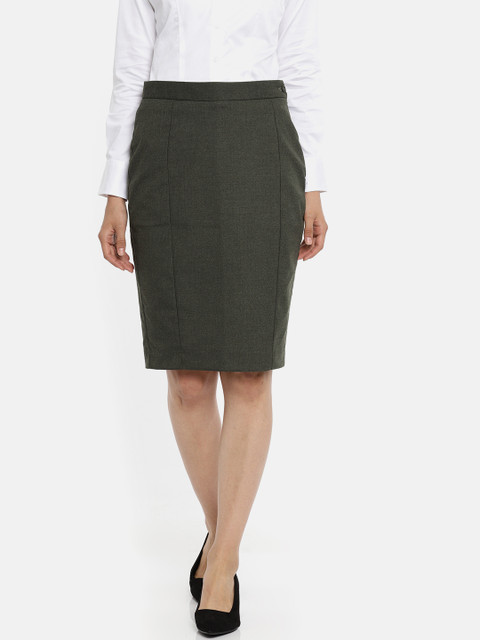 

Van Heusen Woman Charcoal Grey Formal Pencil Skirt