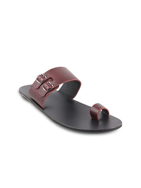 

Mochi Men Maroon Leather Comfort Sandals
