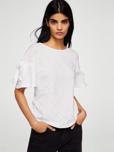 

MANGO Women White Solid Top