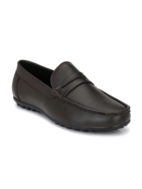 

Azzaro Black Men Coffee Brown Loafers