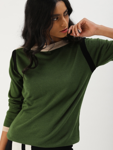 

DressBerry Women Olive Green Solid Sweater