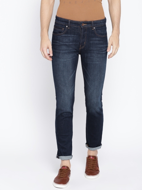 

MANGO MAN Men Navy Blue Slim Fit Mid-Rise Clean Look Stretchable Jeans