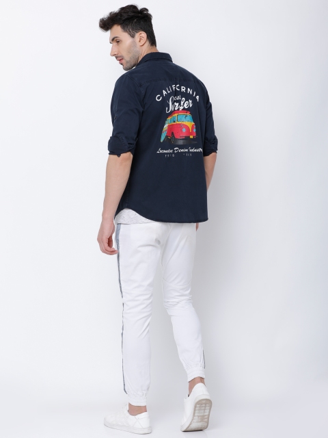 

LOCOMOTIVE Men Navy Blue Slim Fit Printed Casual Shirt