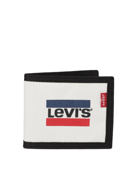 

Levis Men Off-White & Black Printed Two Fold Wallet