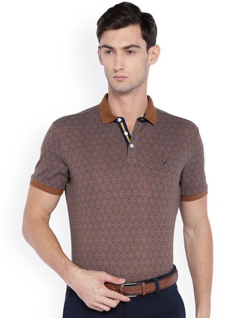

Allen Solly Men Brown Printed Polo Collar T-shirt
