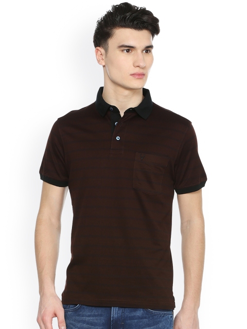 

Allen Solly Men Brown Striped Polo Collar T-shirt