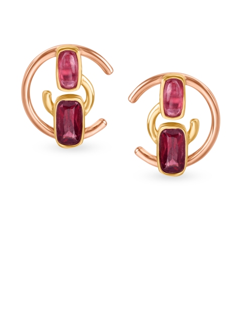 

Mia by Tanishq 14-Karat Gold Stud Earrings with Garnets