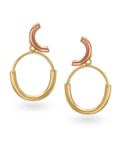 

Mia by Tanishq 14-Karat Yellow & Rose Gold Stud Earrings