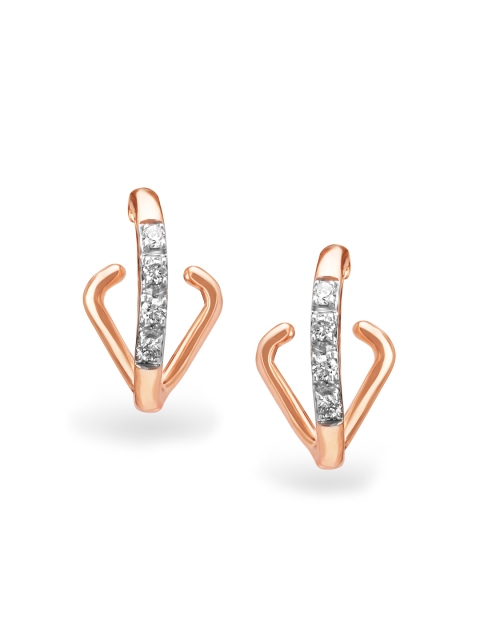 

Mia by Tanishq 14-Karat Gold Earrings with Diamonds 552817SFZAAA222JA000162, Rose gold