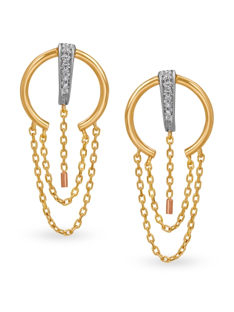 

Mia by Tanishq 14-Karat Gold Earrings with Diamonds, Yellow