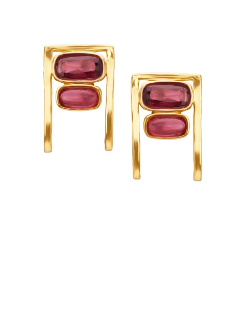 

Mia by Tanishq 14-Karat Yellow Gold Stud Earrings with Garnets
