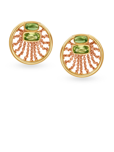 

Mia by Tanishq 14-Karat Gold Stud Earrings with Peridot