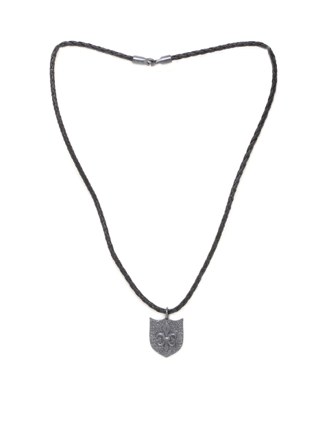

Dare by Voylla Men French Lily Camp Royale Pendant, Black