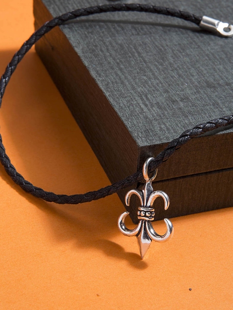 

Dare by Voylla Men Jazzy Black Silver Plated Pendant from Camp Royale