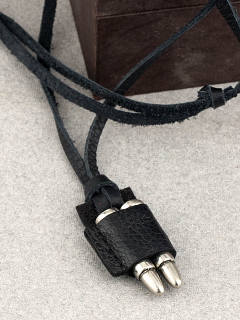 

Dare by Voylla Men Bold Bullet Biker Pendant, Black