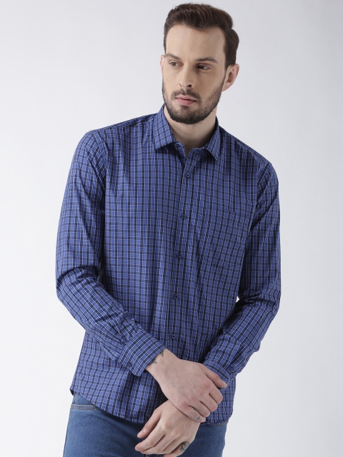

TABARD Men Blue Smart Slim Fit Checked Casual Shirt