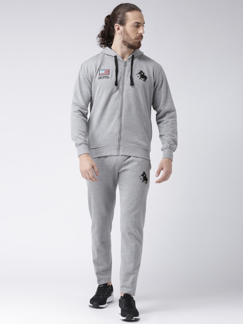 

GRIFFEL Men Grey Solid Tracksuit