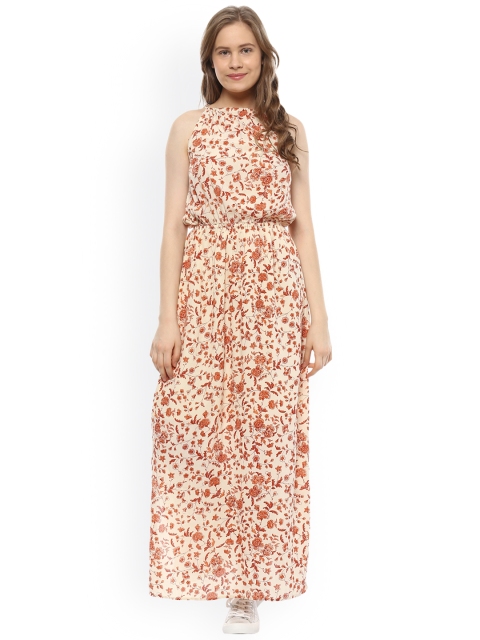 

People Women Cream-Coloured Printed Maxi Dress