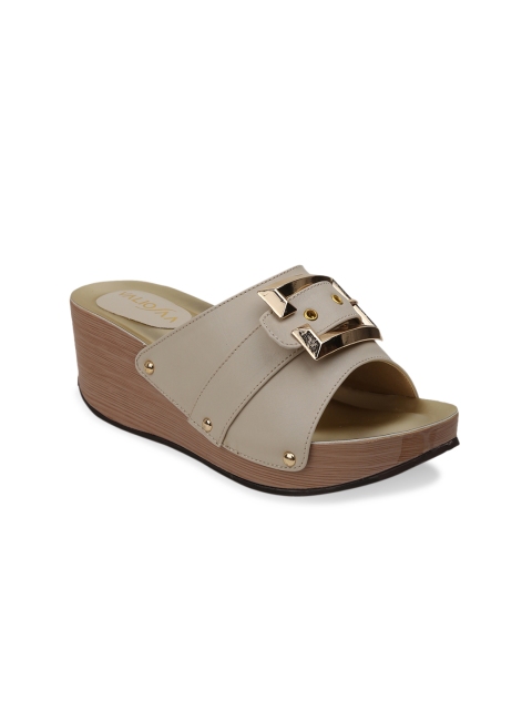 

VALIOSAA Women Cream-Coloured Solid Peep Toes