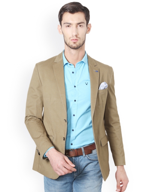 

Allen Solly Men Khaki Solid Slim Fit Single-Breasted Blazer