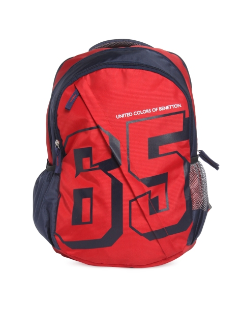

United Colors of Benetton Unisex Red & Blue Backpack