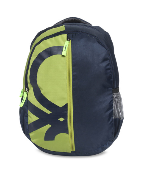 

United Colors of Benetton Unisex Green & Navy Blue Textured Backpack