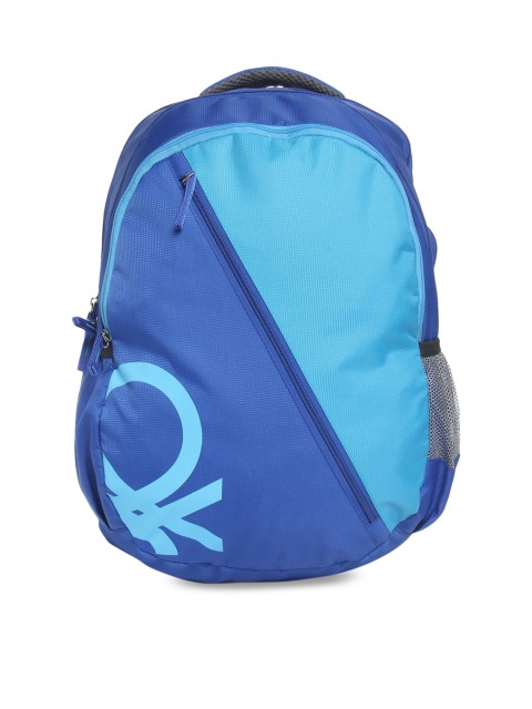 

United Colors of Benetton Unisex Blue Colourblocked Backpack