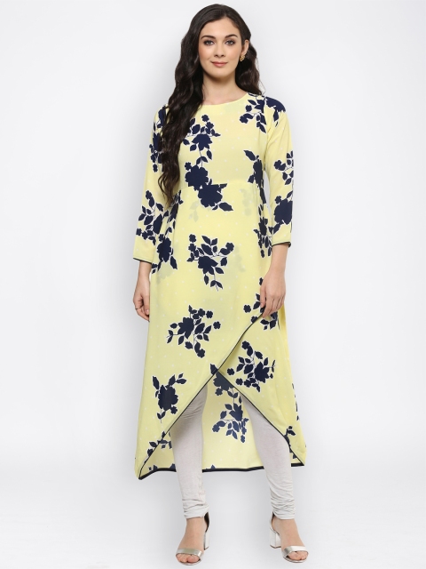 

Ives Women Yellow Printed Anarkali Kurta
