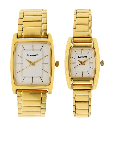 

Sonata Men White His & Her Analogue Watch Gift Set NK70088014YM01