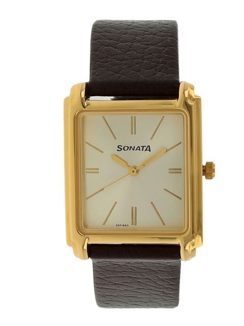 

Sonata Men Off-White Analogue Watch NK7053YL10