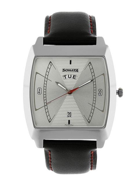 

Sonata Men Black & Silver-Toned Analogue Watch NK77064SL01