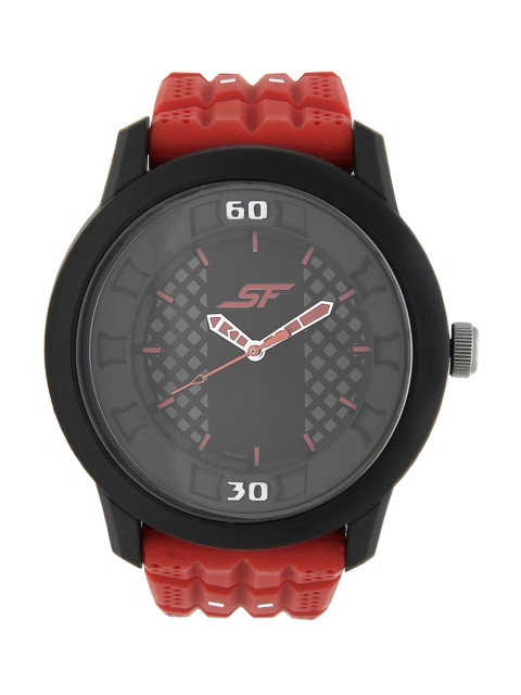 

Sonata Men Black & Red Analogue Watch