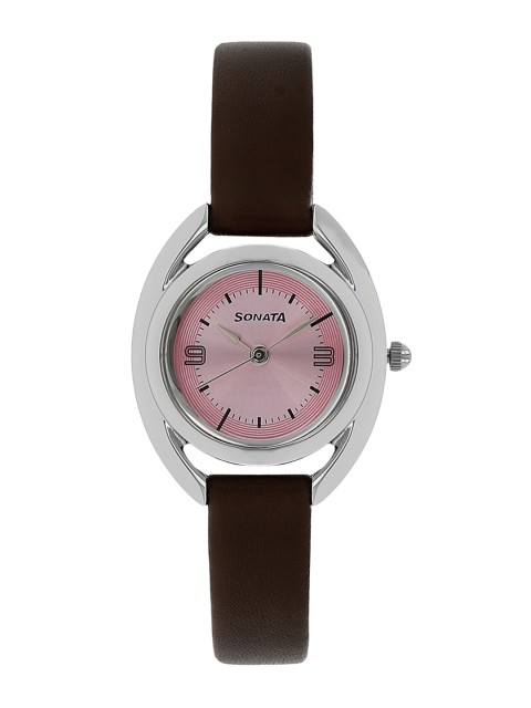 

Sonata Women Brown & Pink Analogue Watch