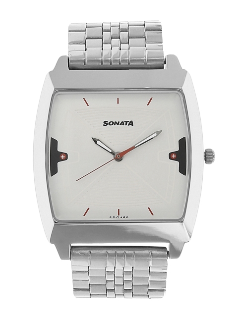 

Sonata Men Silver-Toned Analogue Watch NK77064SM03