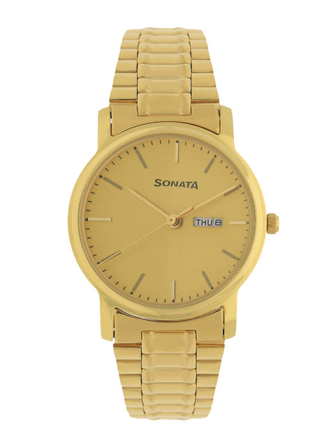 

Sonata Men Gold-Toned Analogue Watch