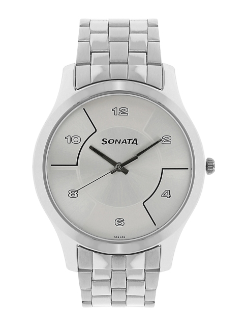 

Sonata Men Silver-Toned Analogue Watch NK77063SM02