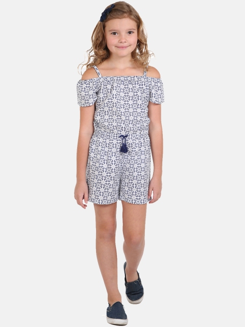 

Beebay Girls Blue Printed Basic Jumpsuit