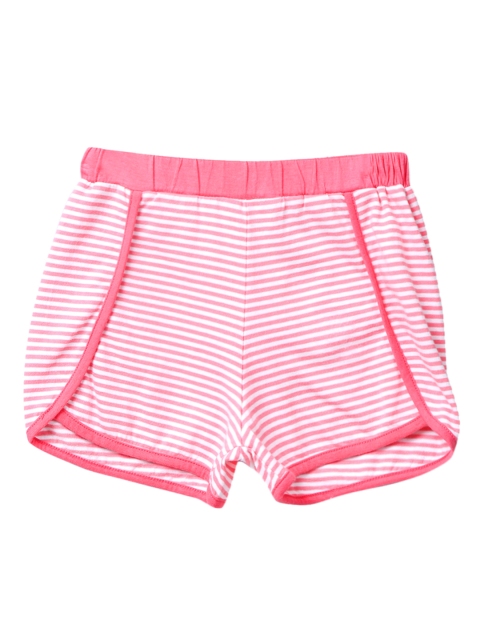 

Beebay Girls Pink Striped Regular Fit Regular Shorts